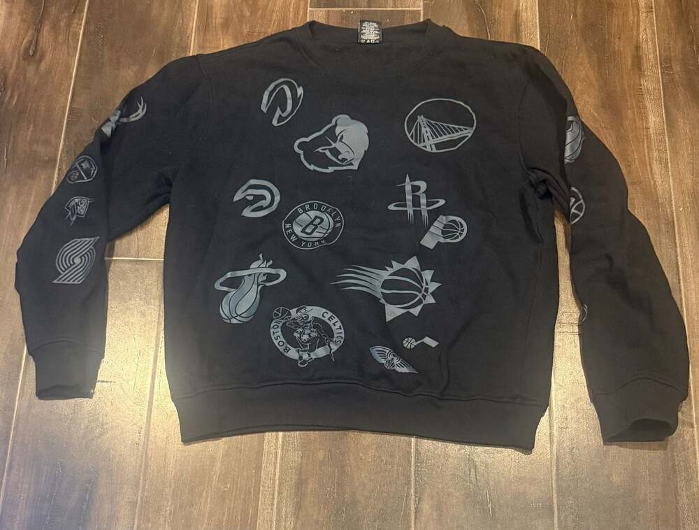 Hollister NBA All-Over Team Logo Crewneck Sweatshirt